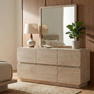 Meridian Furniture Adagio Oak Veneer Wall Mirror with Rich Wood Finish for Bedroom or Entryway Decor Display Natural AdagioNatural-M