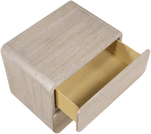 Meridian Furniture Adagio Veneer Nightstand with Soft Close Drawers for Stylish and Contemporary Bedrooms Natural AdagioNatural-NS