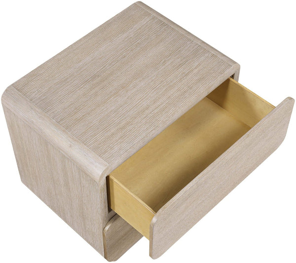 Meridian Furniture Adagio Veneer Nightstand with Soft Close Drawers for Stylish and Contemporary Bedrooms Natural AdagioNatural-NS