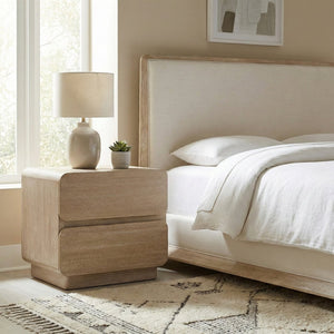 Meridian Furniture Adagio Veneer Nightstand with Soft Close Drawers for Stylish and Contemporary Bedrooms Natural AdagioNatural-NS