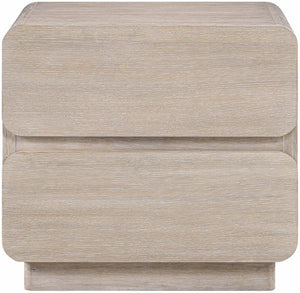 Meridian Furniture Adagio Veneer Nightstand with Soft Close Drawers for Stylish and Contemporary Bedrooms Natural AdagioNatural-NS