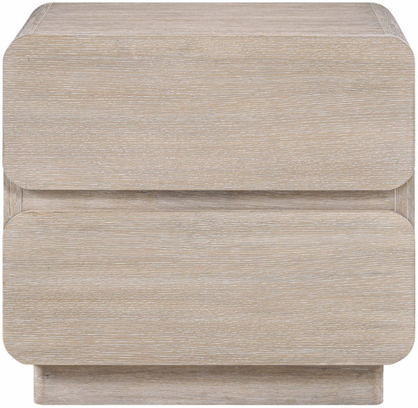 Meridian Furniture Adagio Veneer Nightstand with Soft Close Drawers for Stylish and Contemporary Bedrooms Natural AdagioNatural-NS