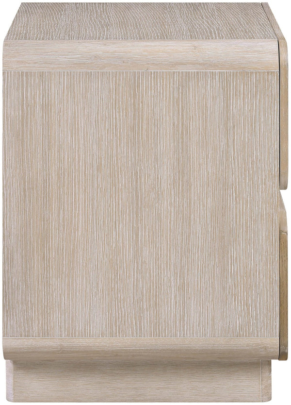Meridian Furniture Adagio Veneer Nightstand with Soft Close Drawers for Stylish and Contemporary Bedrooms Natural AdagioNatural-NS