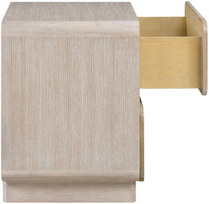 Meridian Furniture Adagio Veneer Nightstand with Soft Close Drawers for Stylish and Contemporary Bedrooms Natural AdagioNatural-NS