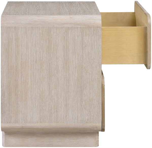 Meridian Furniture Adagio Veneer Nightstand with Soft Close Drawers for Stylish and Contemporary Bedrooms Natural AdagioNatural-NS