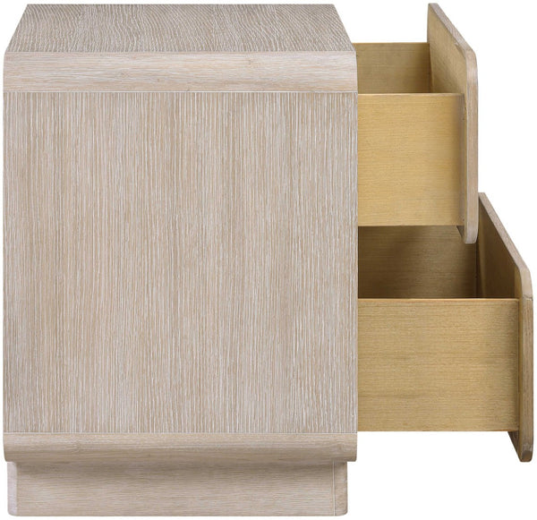 Meridian Furniture Adagio Veneer Nightstand with Soft Close Drawers for Stylish and Contemporary Bedrooms Natural AdagioNatural-NS