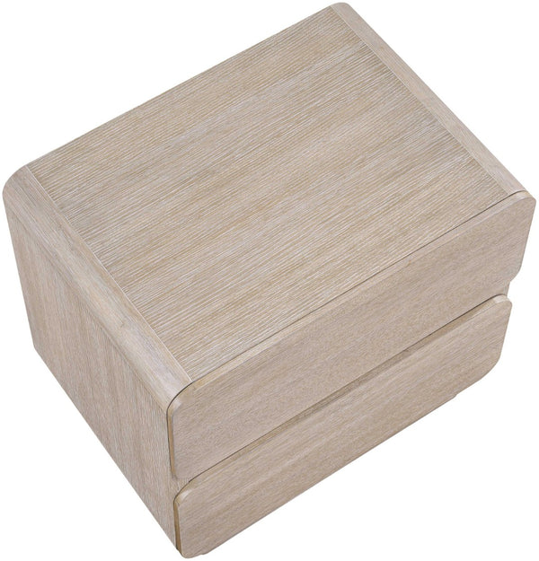 Meridian Furniture Adagio Veneer Nightstand with Soft Close Drawers for Stylish and Contemporary Bedrooms Natural AdagioNatural-NS