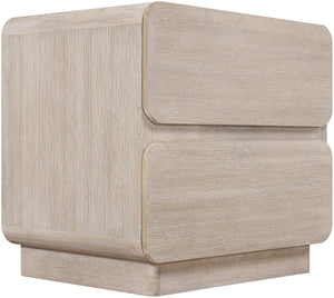 Meridian Furniture Adagio Veneer Nightstand with Soft Close Drawers for Stylish and Contemporary Bedrooms Natural AdagioNatural-NS