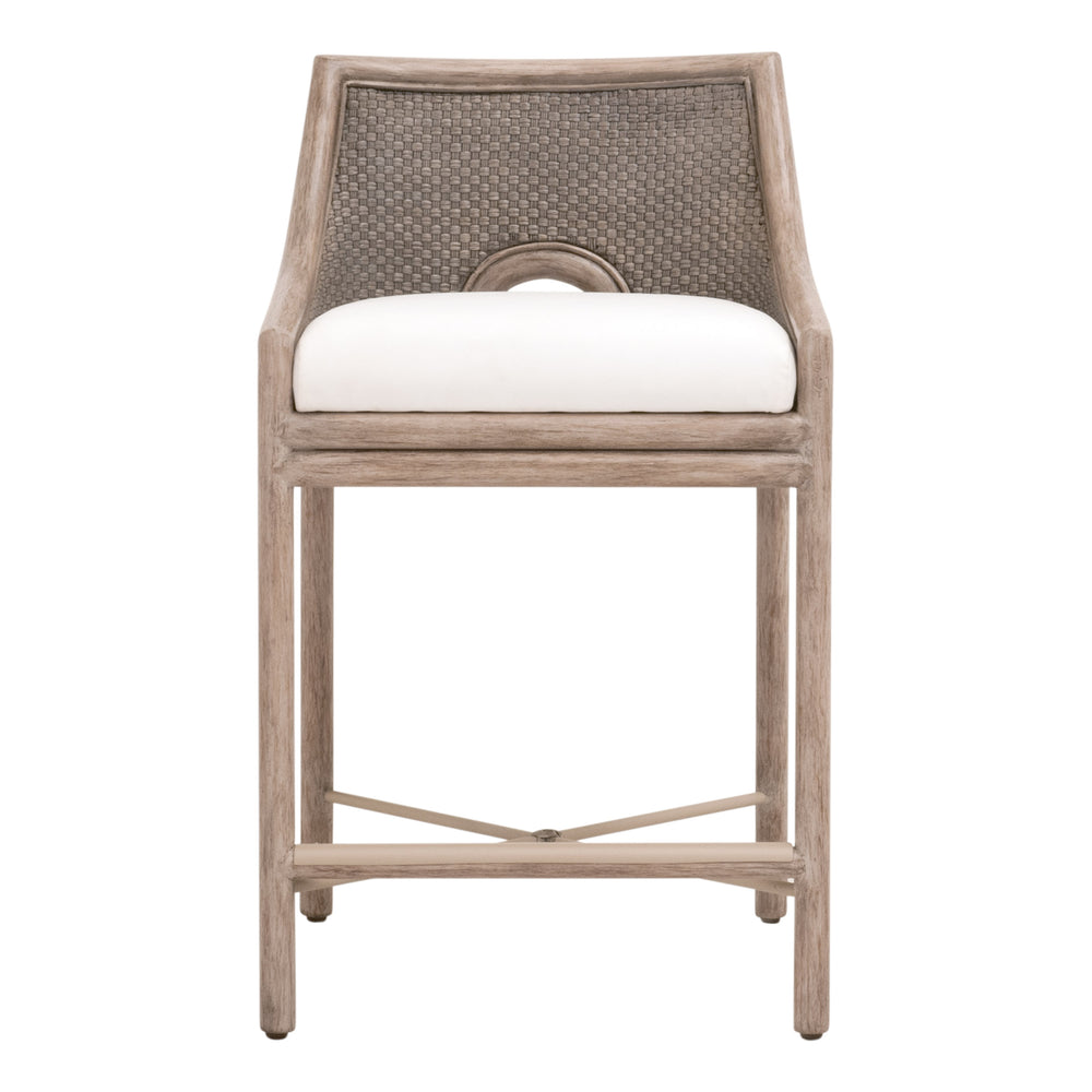 Essentials For Living Adamo Counter Stool - Elegant French Gray Design With Durable Livesmart Fabric & Sturdy Base Support French Gray Cabana Loom,Livesmart Peyton,Pearl,French Gray Mahogany Solid Mahogany Wood,Cabana Loom,Metal 6813cs.Fgry/Lpprl/Fg