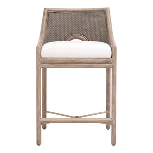Essentials For Living Adamo Counter Stool - Elegant French Gray Design With Durable Livesmart Fabric & Sturdy Base Support French Gray Cabana Loom,Livesmart Peyton,Pearl,French Gray Mahogany Solid Mahogany Wood,Cabana Loom,Metal 6813cs.Fgry/Lpprl/Fg