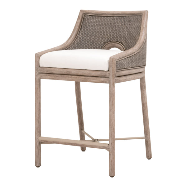 Essentials For Living Adamo Counter Stool - Elegant French Gray Design With Durable Livesmart Fabric & Sturdy Base Support French Gray Cabana Loom,Livesmart Peyton,Pearl,French Gray Mahogany Solid Mahogany Wood,Cabana Loom,Metal 6813cs.Fgry/Lpprl/Fg