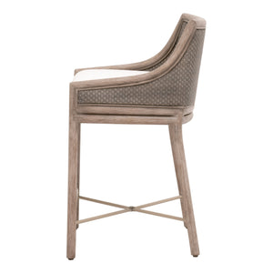 Essentials For Living Adamo Counter Stool - Elegant French Gray Design With Durable Livesmart Fabric & Sturdy Base Support French Gray Cabana Loom,Livesmart Peyton,Pearl,French Gray Mahogany Solid Mahogany Wood,Cabana Loom,Metal 6813cs.Fgry/Lpprl/Fg
