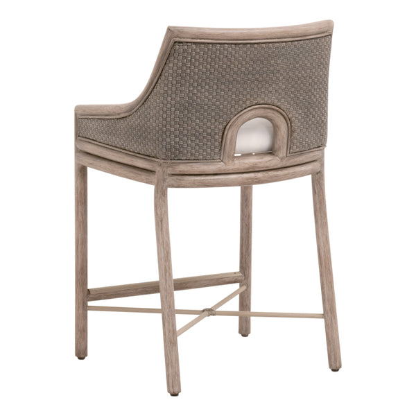 Essentials For Living Adamo Counter Stool - Elegant French Gray Design With Durable Livesmart Fabric & Sturdy Base Support French Gray Cabana Loom,Livesmart Peyton,Pearl,French Gray Mahogany Solid Mahogany Wood,Cabana Loom,Metal 6813cs.Fgry/Lpprl/Fg
