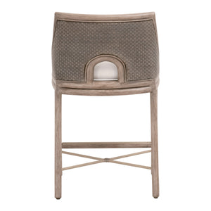 Essentials For Living Adamo Counter Stool - Elegant French Gray Design With Durable Livesmart Fabric & Sturdy Base Support French Gray Cabana Loom,Livesmart Peyton,Pearl,French Gray Mahogany Solid Mahogany Wood,Cabana Loom,Metal 6813cs.Fgry/Lpprl/Fg