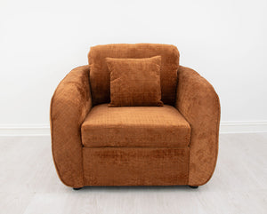 Zeugma Adale Velvet Armchair In Sienna Rose - Luxurious Tufted Design, Fully Assembled, Modern Elegance   Nc1655 Brick Red,