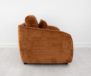 Zeugma Adale Velvet Armchair In Sienna Rose - Luxurious Tufted Design, Fully Assembled, Modern Elegance   Nc1655 Brick Red,