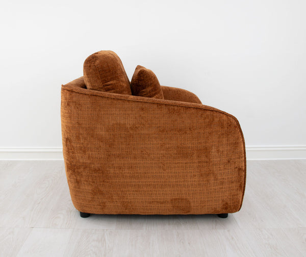 Zeugma Adale Velvet Armchair In Sienna Rose - Luxurious Tufted Design, Fully Assembled, Modern Elegance   Nc1655 Brick Red,