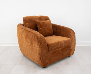 Zeugma Adale Velvet Armchair In Sienna Rose - Luxurious Tufted Design, Fully Assembled, Modern Elegance   Nc1655 Brick Red,