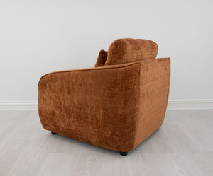 Zeugma Adale Velvet Armchair In Sienna Rose - Luxurious Tufted Design, Fully Assembled, Modern Elegance   Nc1655 Brick Red,