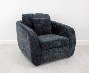 Zeugma Adale Midnight Blue Velvet Armchair With Plush Foam And Elegant Channel Tufting - Fully Assembled   Nc1615 Black, Adele Slate