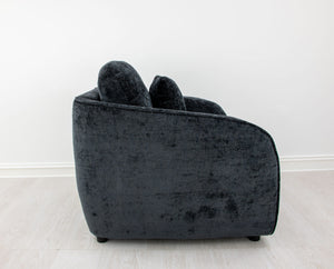 Zeugma Adale Midnight Blue Velvet Armchair With Plush Foam And Elegant Channel Tufting - Fully Assembled   Nc1615 Black, Adele Slate