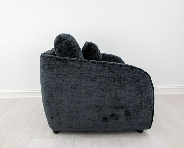 Zeugma Adale Midnight Blue Velvet Armchair With Plush Foam And Elegant Channel Tufting - Fully Assembled   Nc1615 Black, Adele Slate