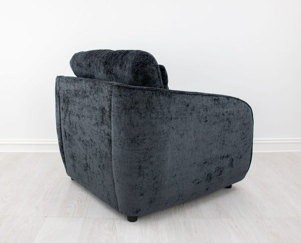Zeugma Adale Midnight Blue Velvet Armchair With Plush Foam And Elegant Channel Tufting - Fully Assembled   Nc1615 Black, Adele Slate