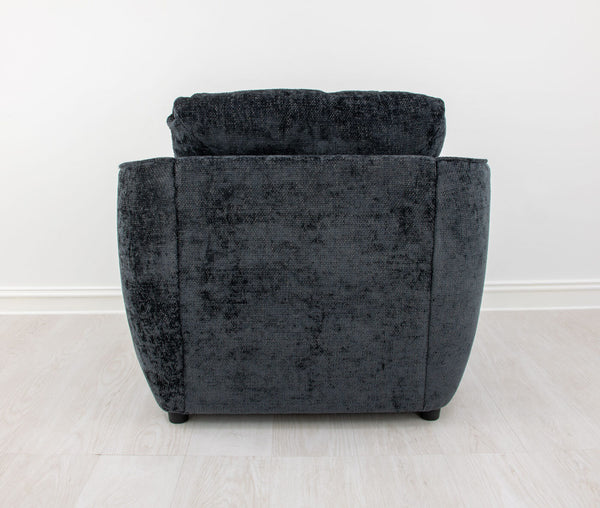 Zeugma Adale Midnight Blue Velvet Armchair With Plush Foam And Elegant Channel Tufting - Fully Assembled   Nc1615 Black, Adele Slate