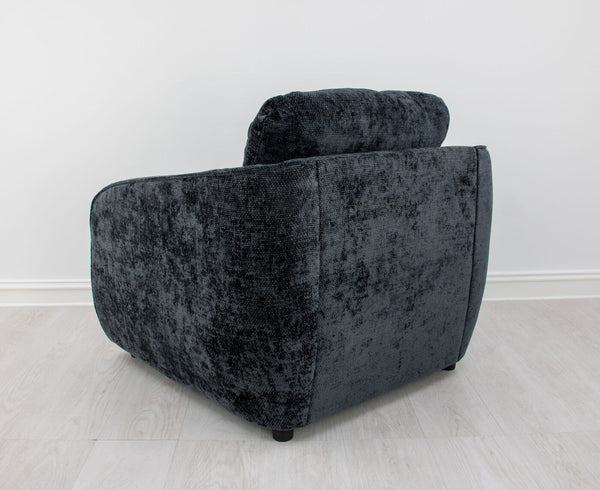 Zeugma Adale Midnight Blue Velvet Armchair With Plush Foam And Elegant Channel Tufting - Fully Assembled   Nc1615 Black, Adele Slate