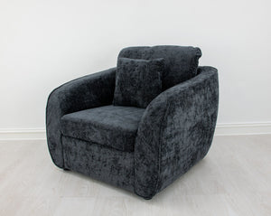 Zeugma Adale Midnight Blue Velvet Armchair With Plush Foam And Elegant Channel Tufting - Fully Assembled   Nc1615 Black, Adele Slate