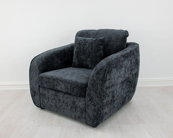 Zeugma Adale Midnight Blue Velvet Armchair With Plush Foam And Elegant Channel Tufting - Fully Assembled   Nc1615 Black, Adele Slate