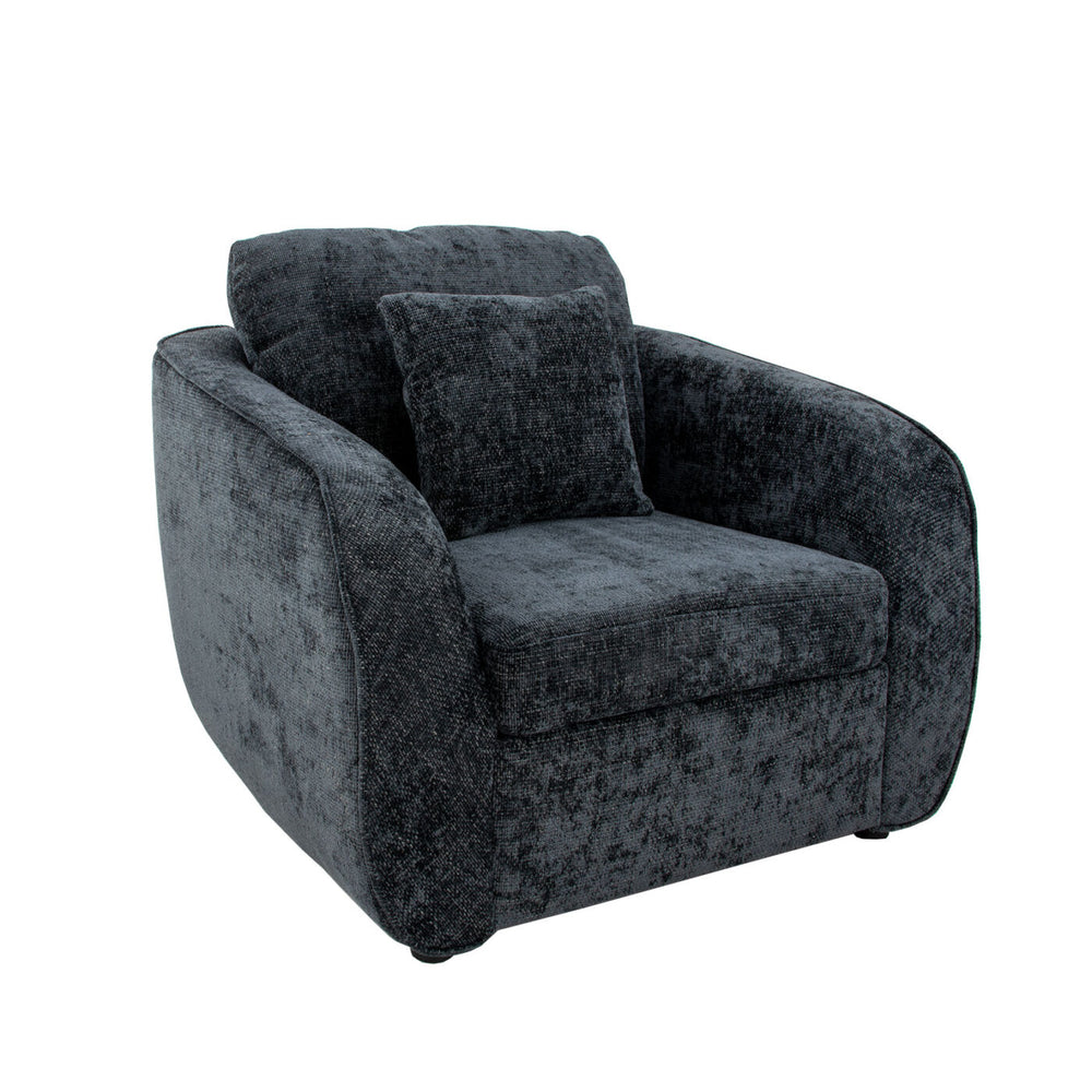 Zeugma Adale Midnight Blue Velvet Armchair With Plush Foam And Elegant Channel Tufting - Fully Assembled   Nc1615 Black, Adele Slate