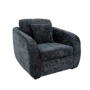 Zeugma Adale Midnight Blue Velvet Armchair With Plush Foam And Elegant Channel Tufting - Fully Assembled   Nc1615 Black, Adele Slate