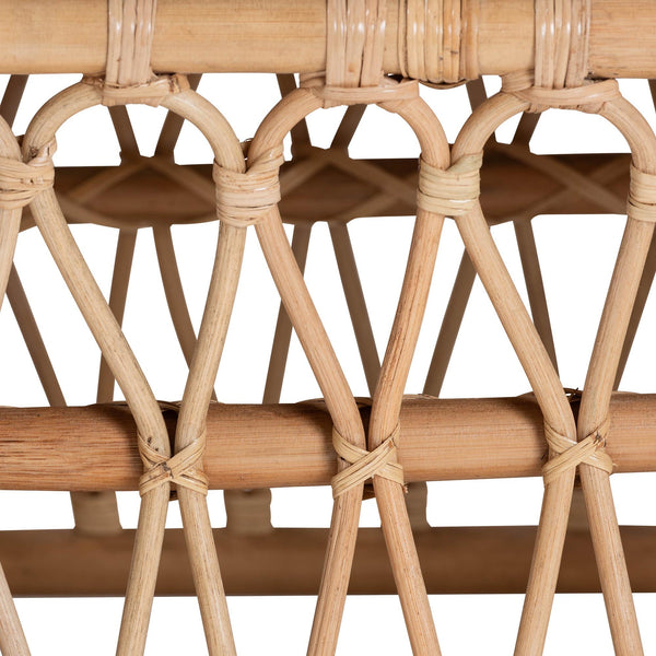 Bali & Pari Adelpha Handcrafted Rattan Bench with Plush Cushion for Coastal Interiors