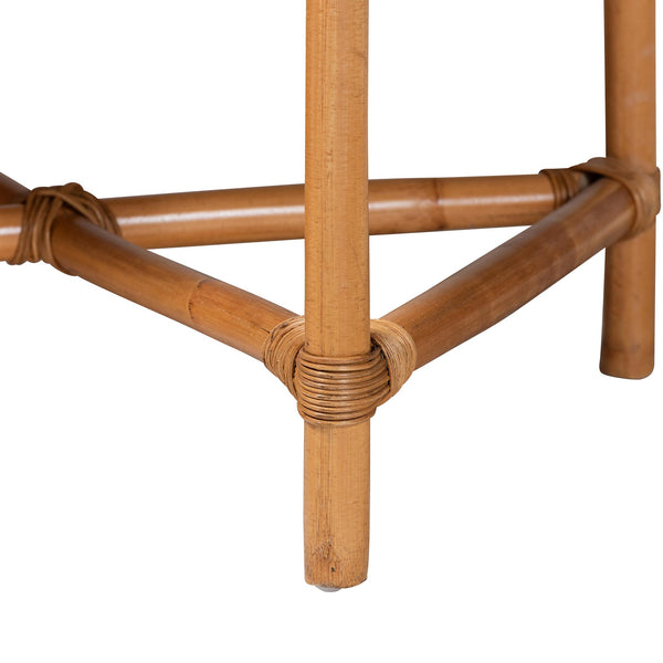 Bali & Pari Adonia Handcrafted Rattan Bench with Removable Cushion for Boho Interiors