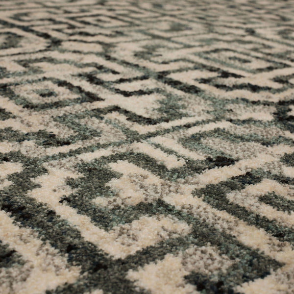 Karastan Rugs Rendition by Stacy Garcia Home Adras Machine Woven Triexta Modern/Contemporary Area Rug Blue Teal 2' 4" x 7' 10"