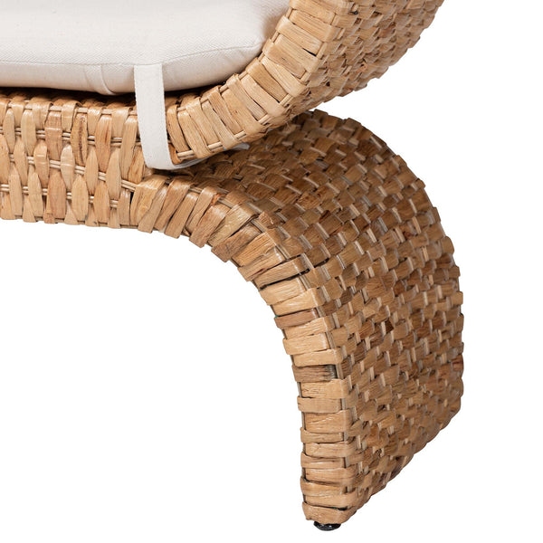 Bali & Pari Agave Handwoven Water Hyacinth Bench Coastal Boho Entryway Seating