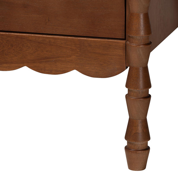 Baxton Studio Danette Bobbin Rubberwood Queen Bedroom Set with Platform Bed Artisan Style