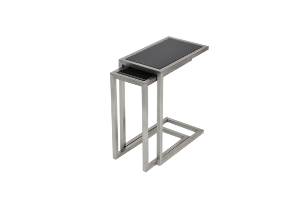 Soho Concept Alfa Nesting Table Set - Sleek Black Glass & Walnut Wood Tops With Modern Brushed Steel Frames   Soho-concept-dining-chair-13615