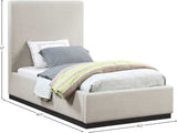 Alfie Beige Linen Textured Fabric Twin Bed AlfieBeige-T Meridian Furniture