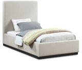 Alfie Beige Linen Textured Fabric Twin Bed AlfieBeige-T Meridian Furniture