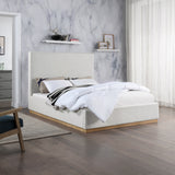 Alfie Cream Linen Textured Fabric King Bed AlfieCream-K Meridian Furniture