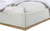 Alfie Cream Linen Textured Fabric King Bed AlfieCream-K Meridian Furniture