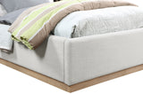 Alfie Cream Linen Textured Fabric Twin Bed AlfieCream-T Meridian Furniture