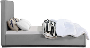 Alfie Grey Linen Textured Fabric King Bed AlfieGrey-K Meridian Furniture