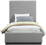 Alfie Grey Linen Textured Fabric Twin Bed AlfieGrey-T Meridian Furniture