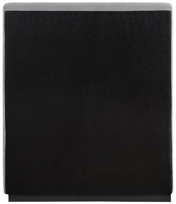 Alfie Grey Linen Textured Fabric Twin Bed AlfieGrey-T Meridian Furniture