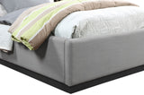 Alfie Grey Linen Textured Fabric Twin Bed AlfieGrey-T Meridian Furniture