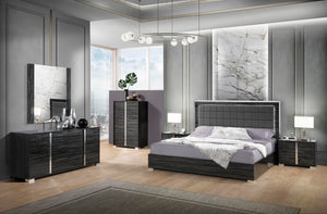 Alice Glossy Gray Bed