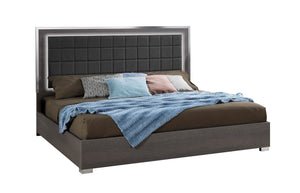 Alice Modern Matte Gray Dresser with Sleek Design, LED Accents & Chrome Pulls for Trendy Bedrooms